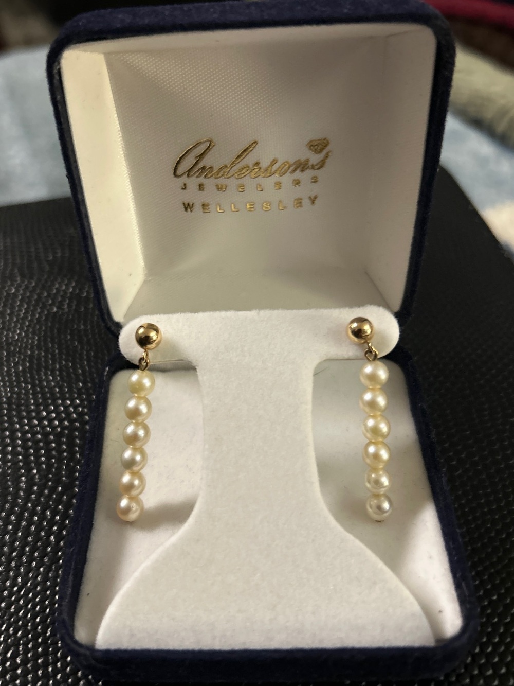 Gold Akoya Pearl Linear Drop Earrings